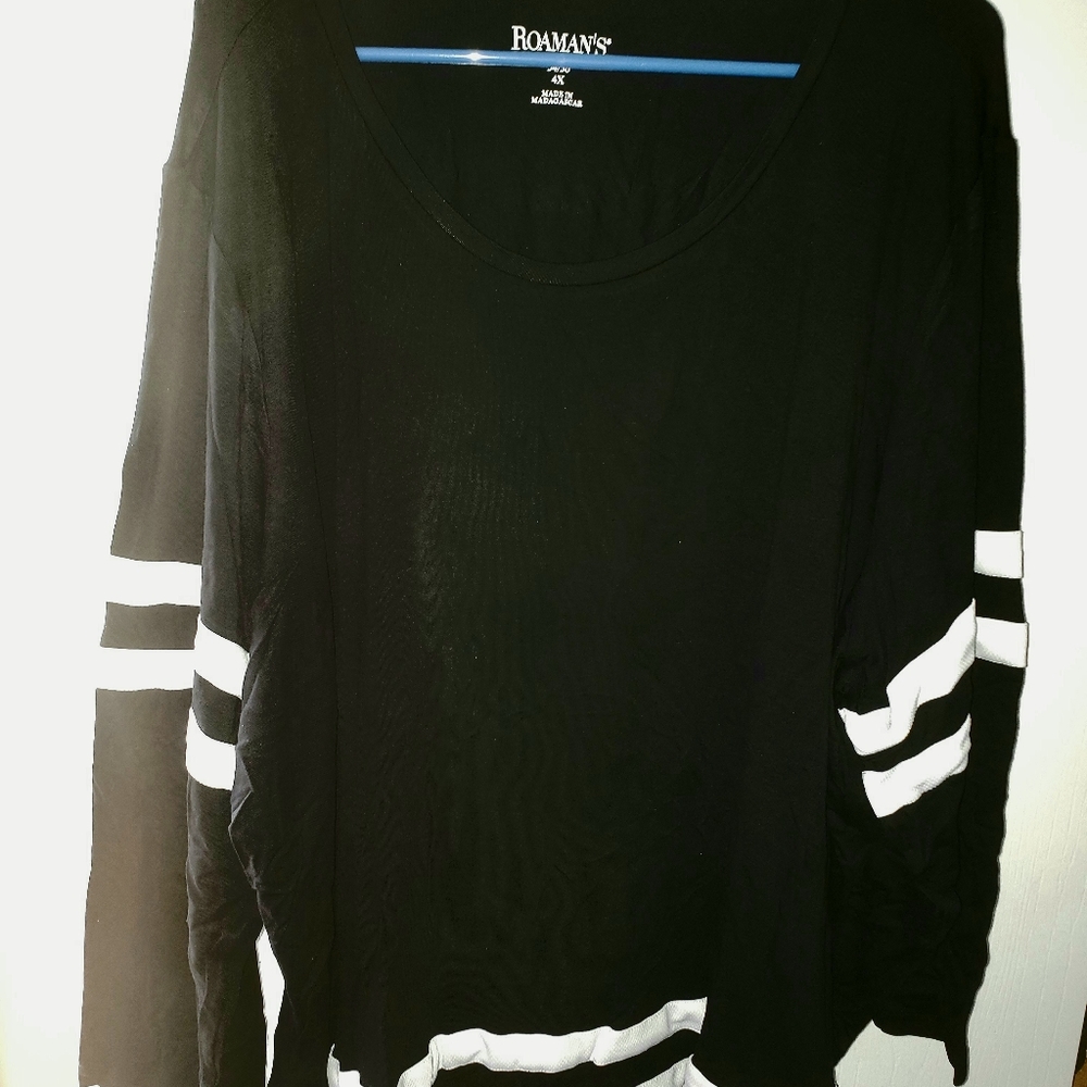 Roaman's Tunic Top black 4X